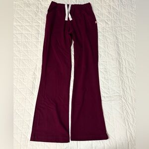 Urbane Ultimate Scrub Pants Burgundy/Wine Tall XS TXS Drawstring Soft Stretch